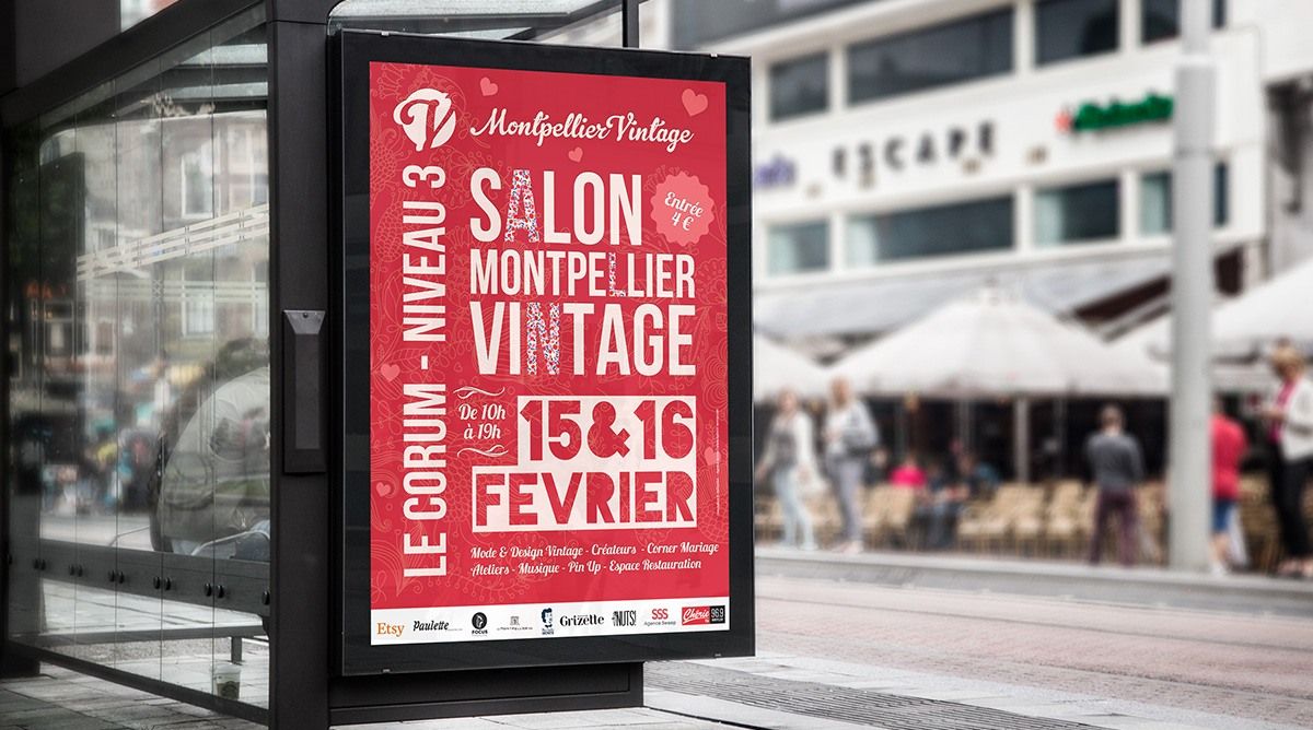 creation affiche vintage montpellier