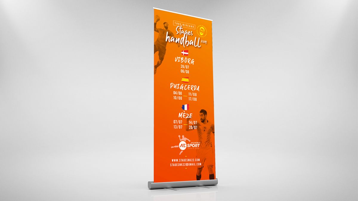 creation graphique rollup sport handball