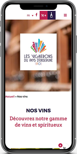 creation site mobile vente vins