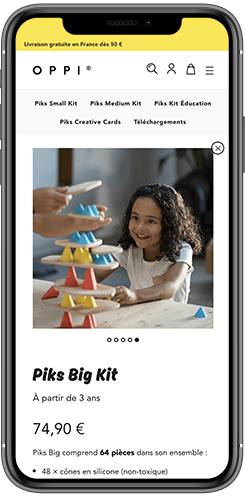 creation site mobile ecommerce jouets pour enfants