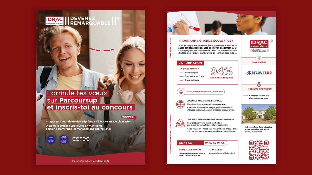 realisation graphique flyer idrac montpellier